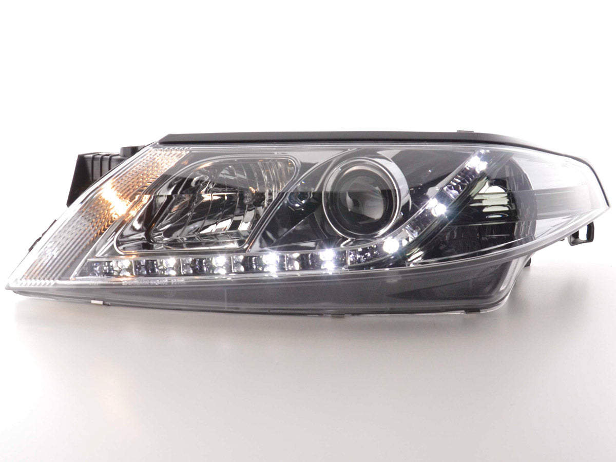 Scheinwerfer Set Daylight LED TFL-Optik Renault Laguna (Typ G) 01-05 chrom Scheinwerfer Set Daylight LED TFL-Optik Renault Laguna (Typ G) 01-05 chrom